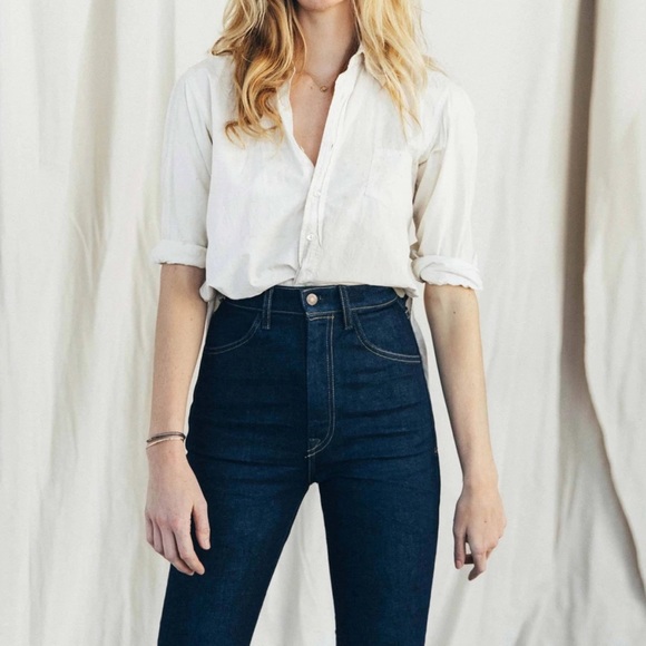 Imogene & Willie Elizabeth High Rise Indigo Jean Raw Hem Ankle Crop Size 25 - Picture 1 of 11